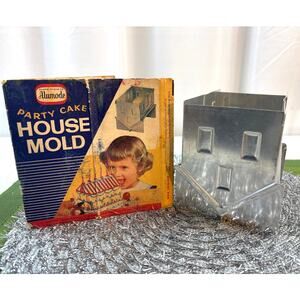 Alumode Party Cake/Gingerbread House Mold Kit Vintage 1950's with Instructions